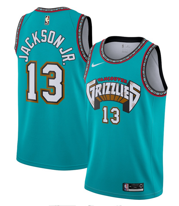 Men's Memphis Grizzlies #13 Jaren Jackson Jr. Green NBA Stitched Jersey